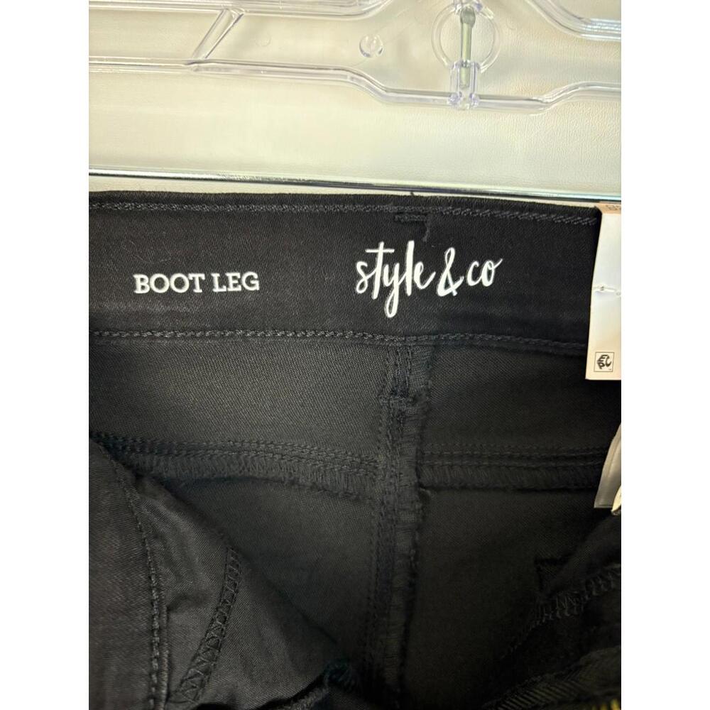 Style & Co Boot Leg Black Jeans Women’s Size 12S Stretch Mid Rise Cotton Blend - Picture 4 of 8